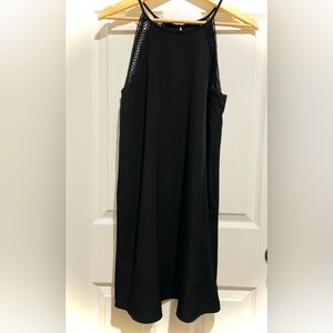 The Impeccable Pig Black Dress with Lace-Edge Details